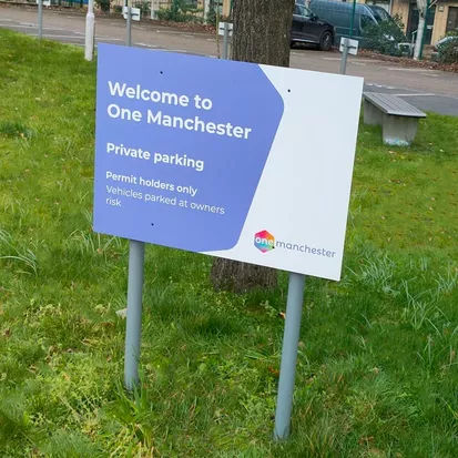 Aluminium Post and Panel Sign with Printed Graphics